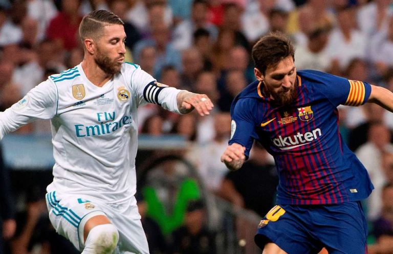 This what Lionel Messi said to Sergio Ramos after Trolling him over threw ball over his head