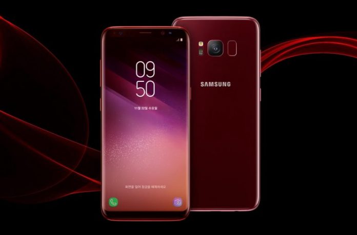 samsung galaxy s8 burgundy-red