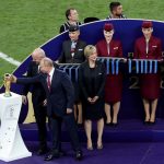 Russian president Vladimir Putin prepared to dish out the World Cup trophy
