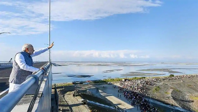 PM inaugurates India’s longest rail-cum-road bridge in Assam
