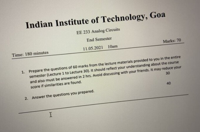 Frame your own Questions, Answer them, Get Marks: IIT Goa's unique method to evaluate students