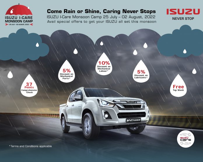 Isuzu Motors India to roll-out ‘ISUZU I-Care Monsoon Camp’ across India