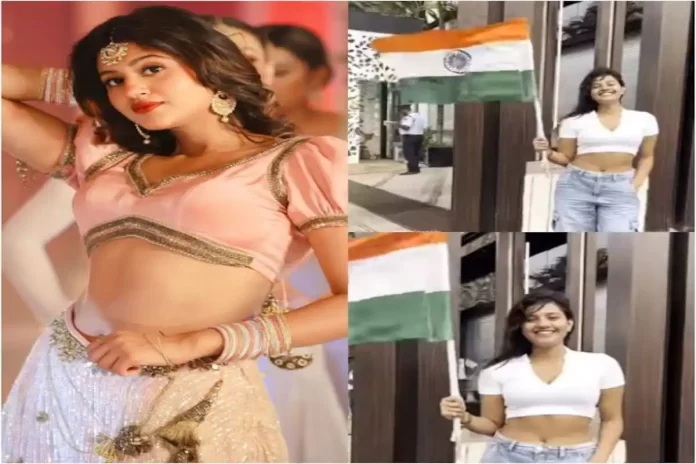Anjali Arora gets trolled for carrying a crop pinnacle while posing with a flag