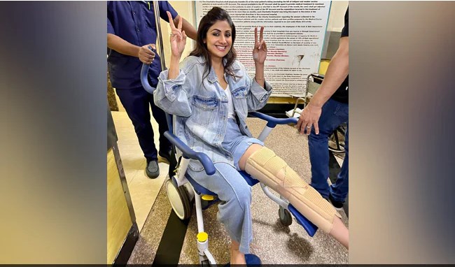 Shilpa Shetty breaks leg for the duration of shoot, actress shared pics