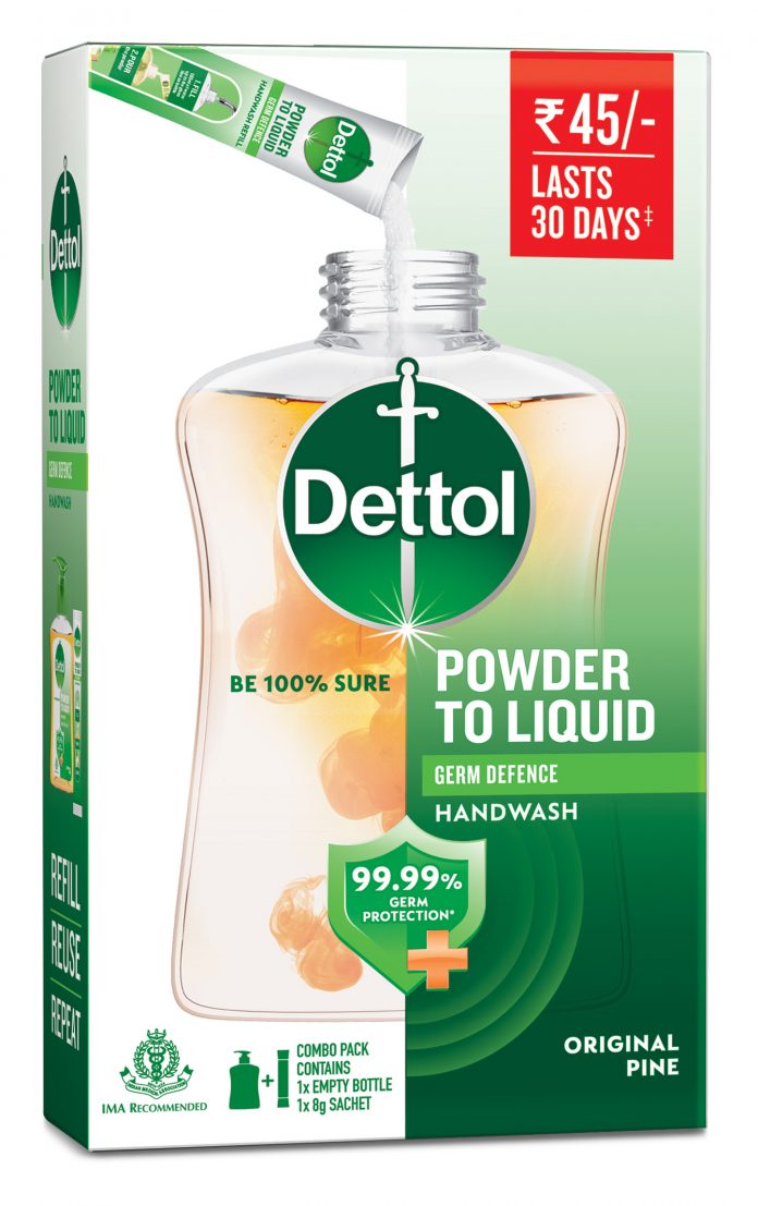 Dettol expands its product portfolio with the launch of Dettolpowder-to-liquid handwash in India