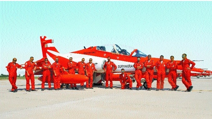Team Surya Kiran of the Indian Air Force In city