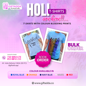 Holi T-Shirt With Colour Bleeding Prints