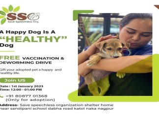 Free vaccination and de-worming drive by Save Speechless Organisation on January 1, 2023 Free vaccination and de-worming drive by Save Speechless Organisation on January 1, 2023