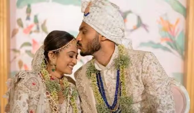 Indian cricketer Axar Patel gets married to Maha Patel in Vadodara