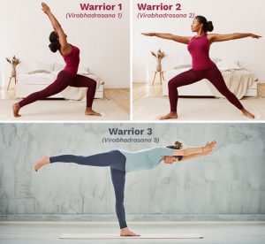 Warrior Pose (Virabhadrasana I, II, III)